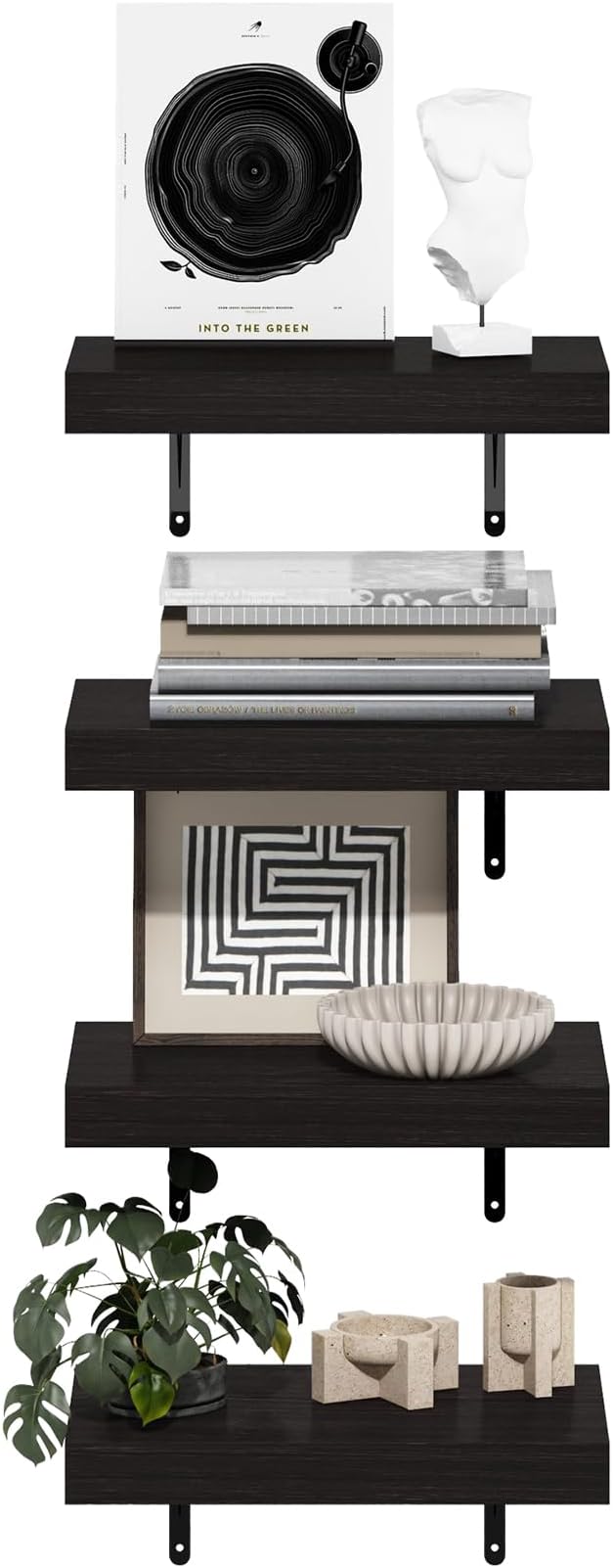 Furinno Tanna Floating Shelves for Wall Set of 4, 15-Inch Wall Shelf, Triple - Image 4