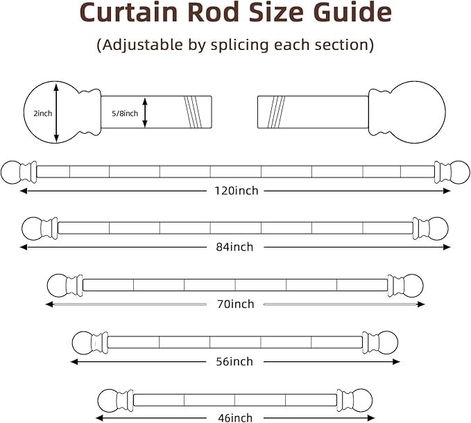 SMODBRODRE Curtain Rods for Window 32 and 48 - Image 3
