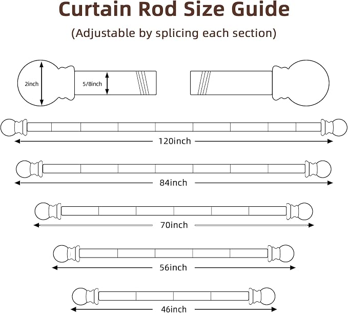 SMODBRODRE Curtain Rods for Window 32 and 48 - Image 3