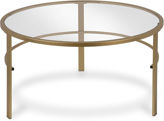 Henn&Hart Round Nested Coffee Table in Brass, Coffee Table coffee tables - Image 5