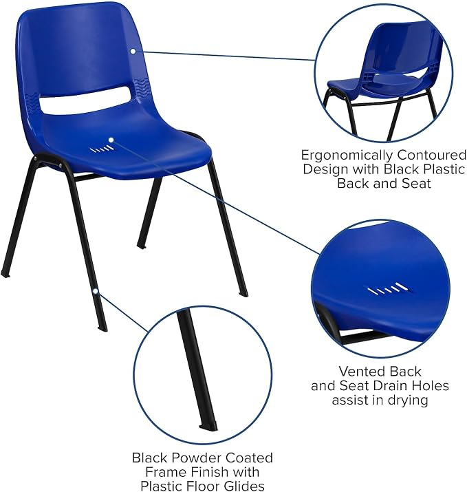 Flash Furniture HERCULES Series 440 lb. Capacity Kid's Navy Ergonomic Shell - Image 7