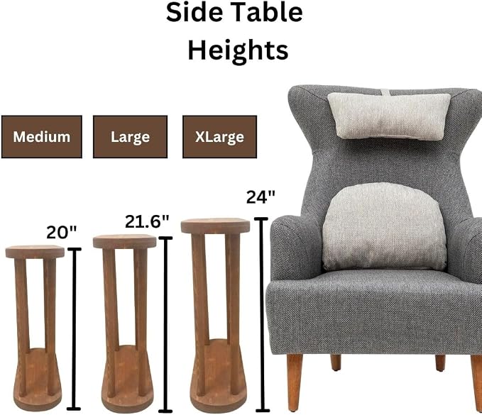 Oval Solid Wood Narrow Side Table, Slim End Table, Small Coffee Table - Image 3