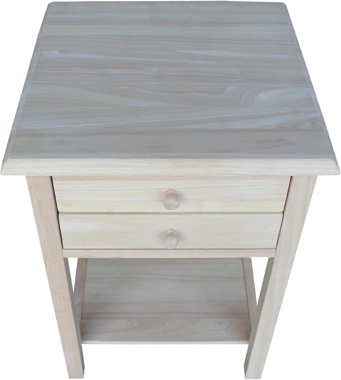 International Concepts, 25.6"H Rectangular Lamp/ End/ Side Table, 2 Drawers - Image 9