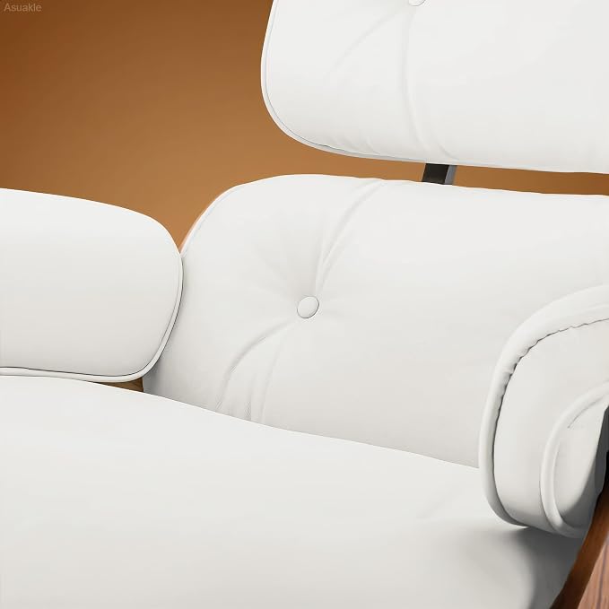 Top Grain Leather, Mid Century Chaise Lounge Chair and Ottoman, Reading Chair - Image 9
