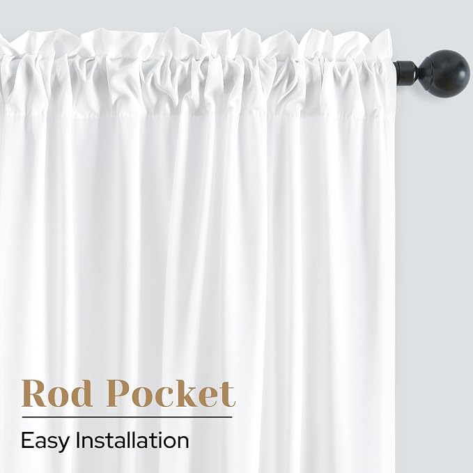 HOMEIDEAS Non-See-Through White Privacy Sheer Kitchen Curtains, 30 X 36 Inches - Image 4