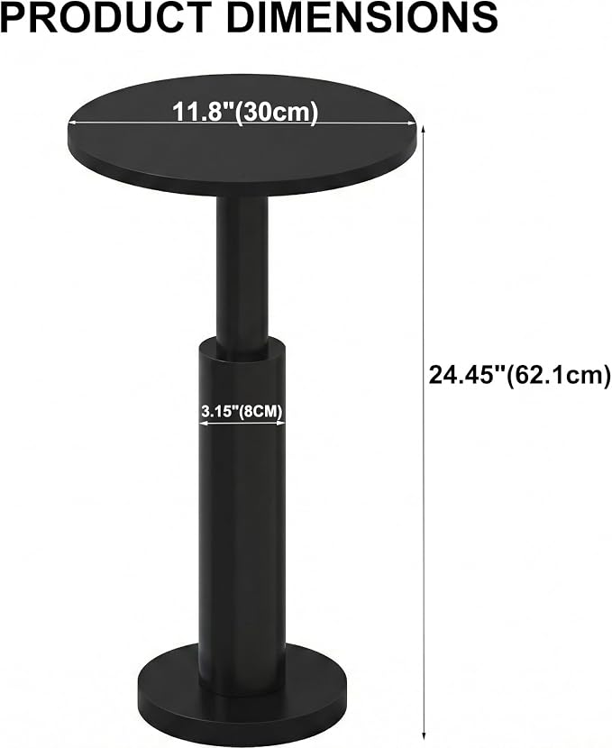 LAATOOREE Small Round Side Table, Accent Drink Coffee Table, Pedestal End Table - Image 3