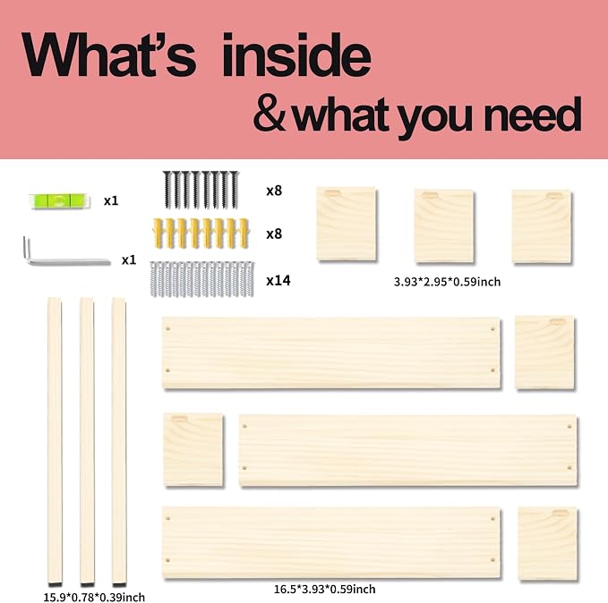 Fixwal Nursery Shelves, 16.5 Inch Floating Bookshelves - Image 7