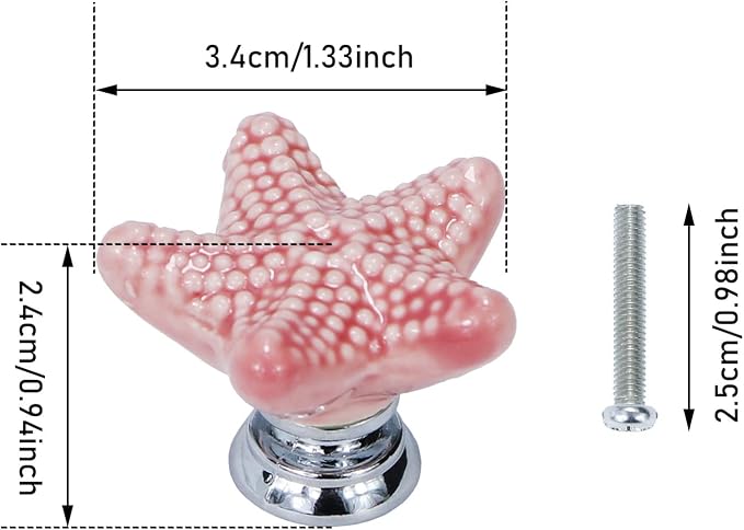 Starfish Drawer Knobs Coastal Kitchen Cabinet Knos Beach Themeb Knob Ceramic - Image 2