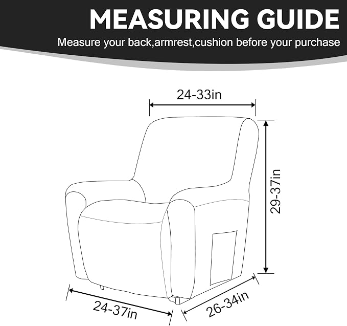 Cupuamon Recliner Chair Covers, Lazy Boy Recliner Covers Stretch Reclining - Image 2