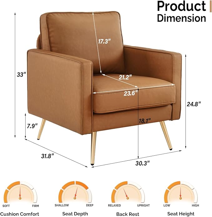 VINGLI Living Room Chairs Set of 2 - Image 2