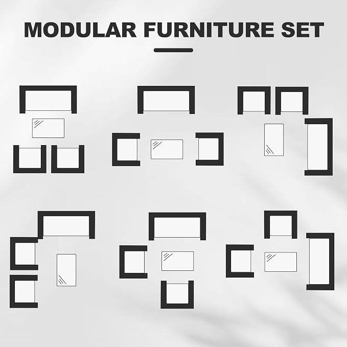 GarveeLife 4-Piece Patio Furniture Set, Rattan Outdoor Furniture - Image 3
