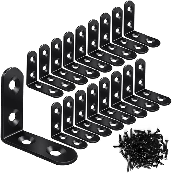 Vicuna R 18 Black L Brackets, Stainless Steel Corner Brace by Vicuna+R