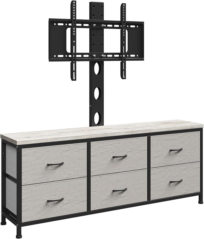 TV Stand with Mount, Fabric Dresser with 6 Drawers - Image 9