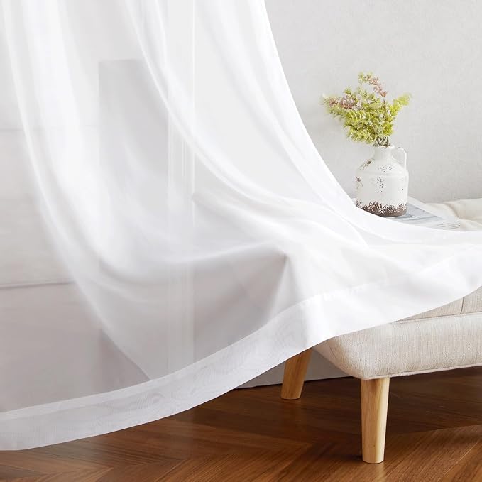 NICETOWN Voile Sheer Window Curtains 144 inch Extra Long, Grommet Elegant and - Image 7
