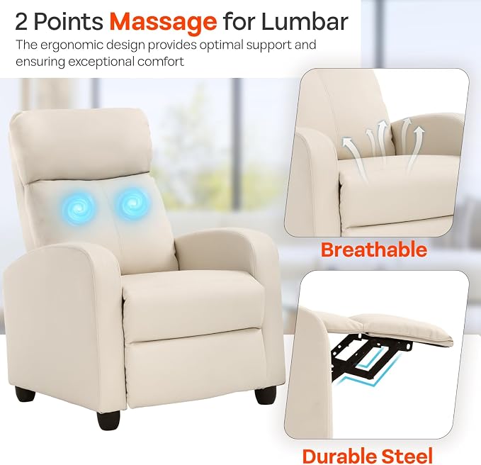 FDW Recliner Chair Massage Chair Reading Chair Reclining Sofa Home Theater - Image 6