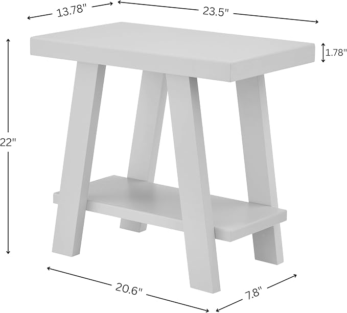 Roundhill Furniture Athens Contemporary Wood Shelf Side Table in Pink - Image 2