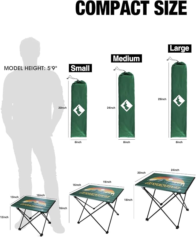 VILLEY Portable Camping Side Table, Ultralight Aluminum Folding Table - Image 3