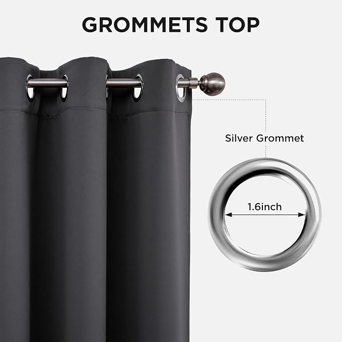Joydeco Blackout Curtains 72 Inch Length, Thermal Insulated Long Curtains & - Image 5