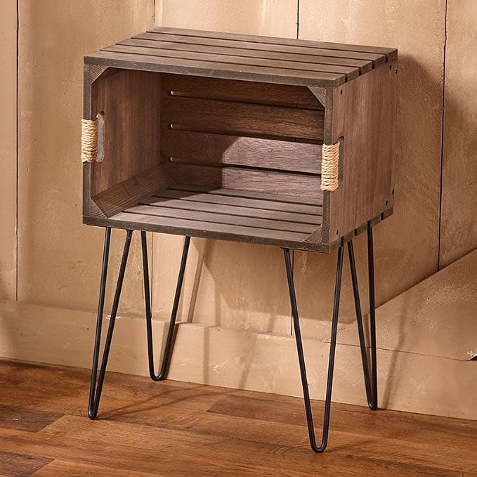 The Lakeside Collection Rustic Wooden Crate End Tables by TheLakesideCollection