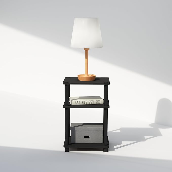 Furinno Just 3-Tier Turn-N-Tube Open Storage Nightstand, Plastic Poles - Image 5