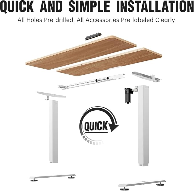 Veken 47.2 Inch Electric Standing Desk, Height Adjustable Sit Stand Up - Image 6