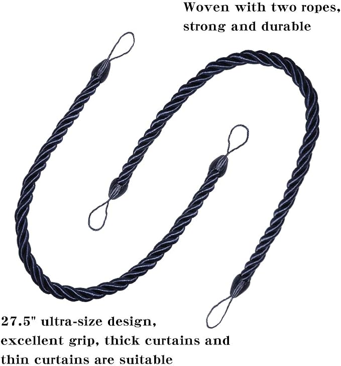 BEL AVENIR Curtain Rope Tiebacks, Drapery Rope Holdbacks - Image 3