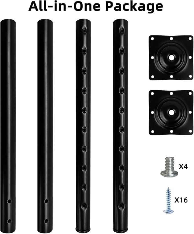QLLY 24-40 inch Adjustable Metal Table Legs, Heavy Duty DIY Desk Legs - Image 3