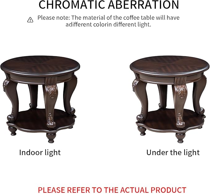 LKTART 22" Victorian Vintage Round End Table - Image 9