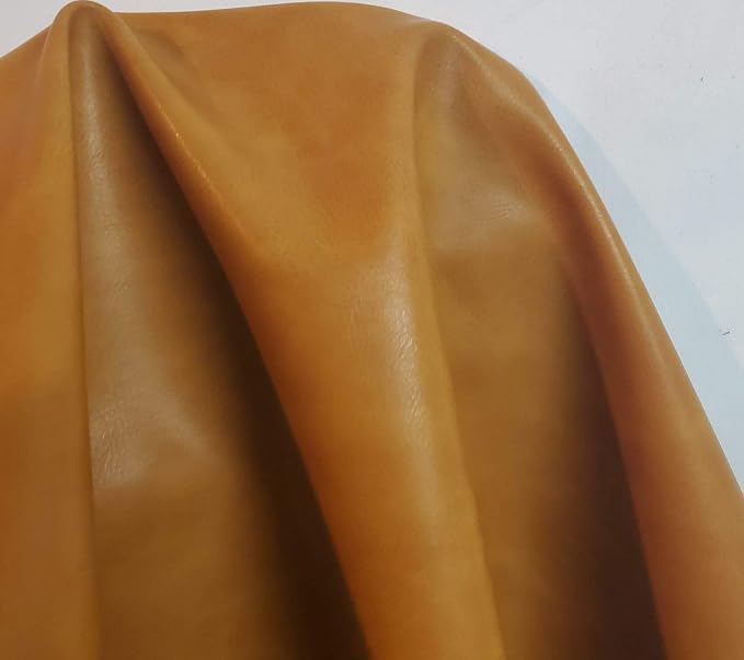 Caramel Light Tan Soft Faux Vegan PU Leather Fabric Sheet by The Yard Synthetic - Image 2