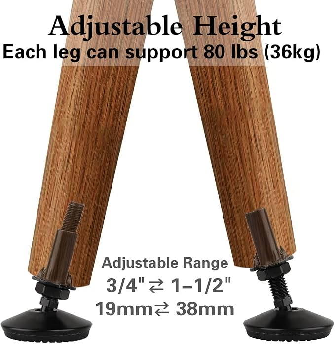 4 Set M10 Swivel Adjustable Leveling Feet, Heavy Duty Height Adjuster Furniture - Image 7