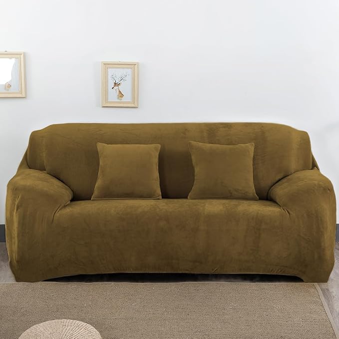 vctops 1-Piece Velvet Plush Stretch Sofa Slipcover by vctops