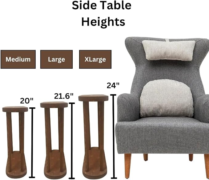 Oval Solid Wood Narrow Side Table, Slim End Table, Small Coffee Table - Image 3