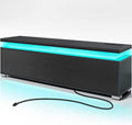 Rolanstar TV Stand with Power Outlet & LED Lights, Modern Entertainment Center by Rolanstar
