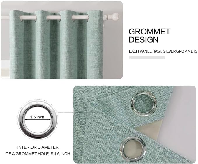 MIULEE Linen Blackout Curtains and Drapes 100% Room Darken Thermal Insulated - Image 4
