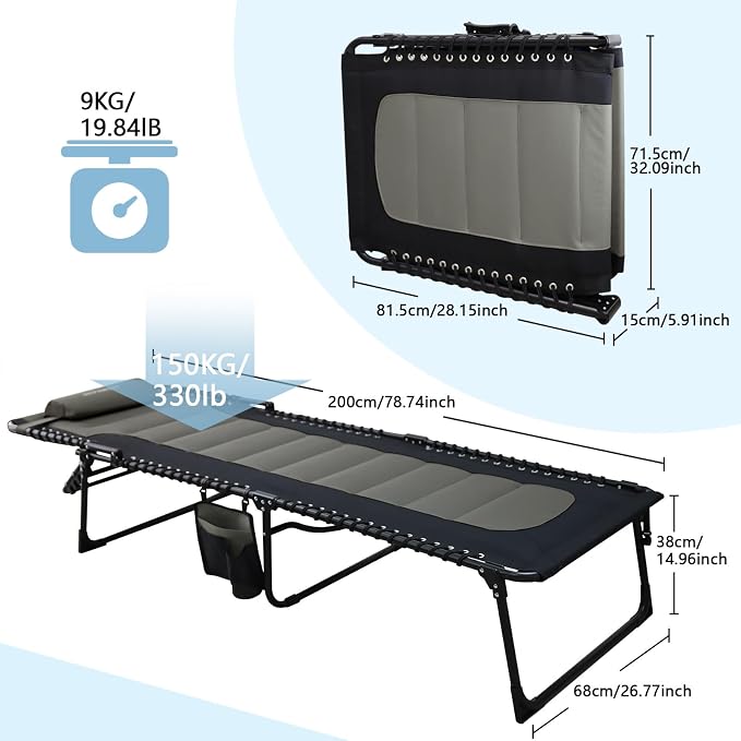 Oversized Padded Outdoor Folding Lounge Chair - Image 2