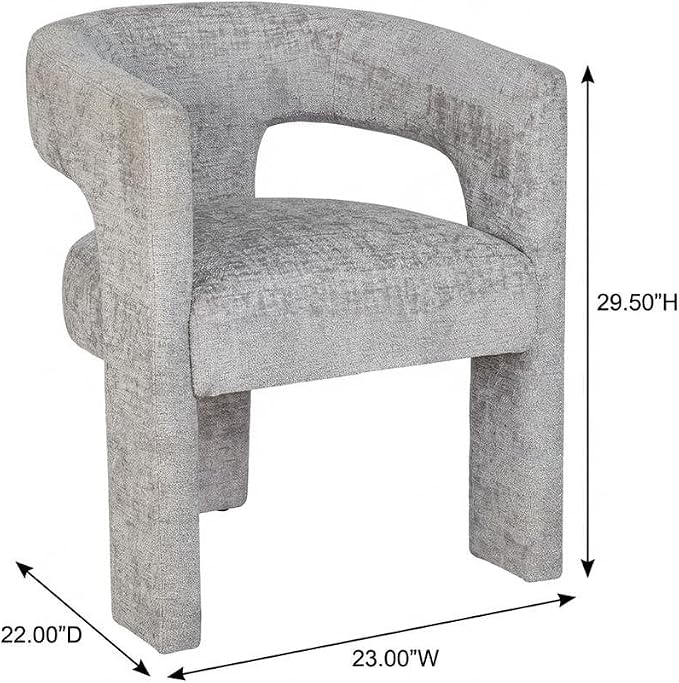 Jofran Gwen Jacquard Upholstered Accent Chair, Modern Luxury Plush Sculptural - Image 3