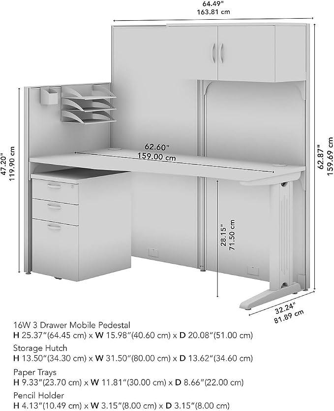 Bush Business Furniture Office in an Hour 65W Straight Cubicle Desk - Image 3