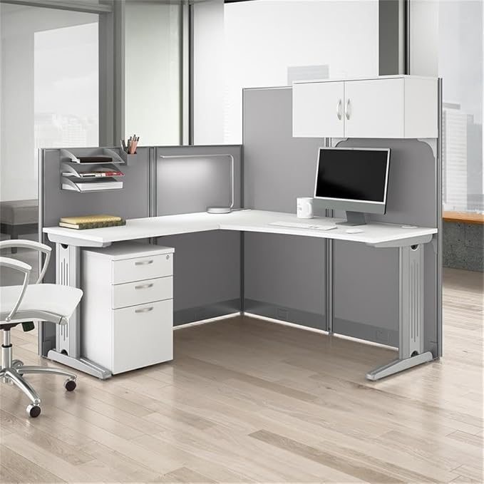 Bush Business Furniture Office in an Hour 65W L Shaped Cubicle Desk - Image 2