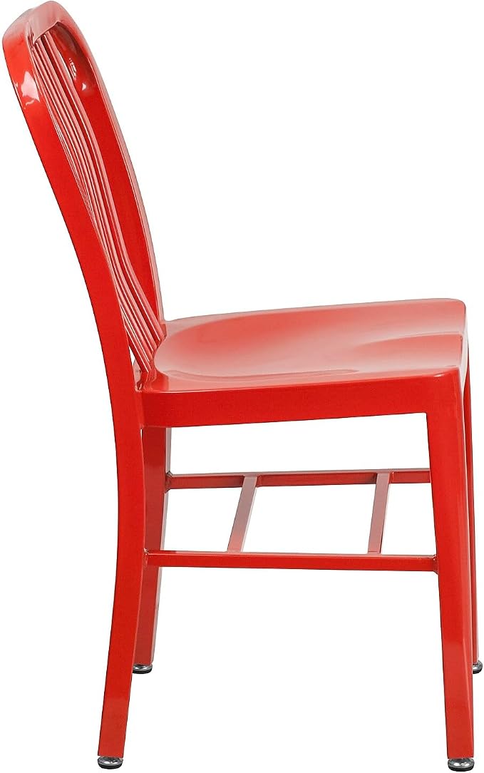 Flash Furniture Commercial Grade Red Metal Indoor-Outdoor Chair - Image 7