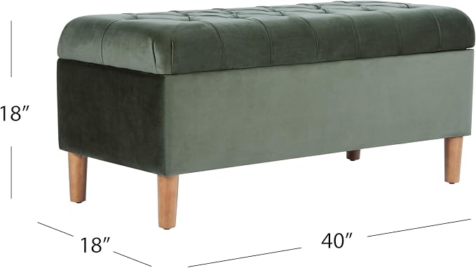 Homepop Home Decor | Tufted Ainsley Button Storage Ottoman Bench - Image 3