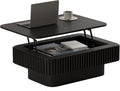 Lift Top Coffee Table for Living Room, Rectangle Handmade Solid Wood Strips by Unknown