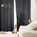 HOMEIDEAS Halloween Non-See-Through Black Privacy Sheer Curtains, 52 X 84 by HOMEIDEAS