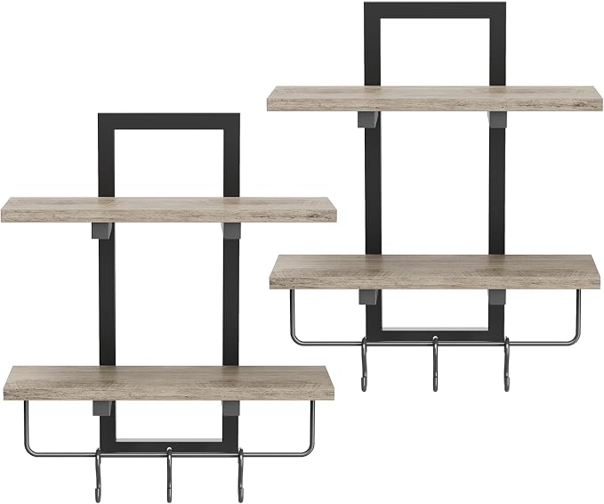 Creso hom Floating Shelves, Hanging Bathroom Shelves 2-Tier, Wall Mounted - Image 9