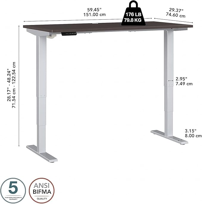 Bush Business Furniture 60-inch Electric Height Adjustable Standing Desk - Image 6