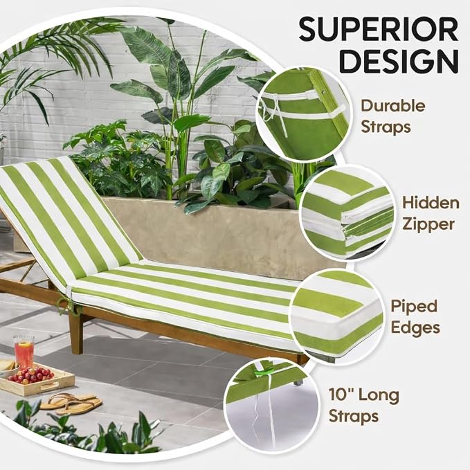 Only choice Chaise Lounge Cushions Outdoor, Fade & Water Resistant Patio Lounge - Image 3