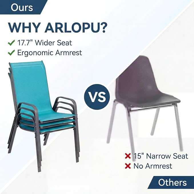 Arlopu 5 Piece Outdoor Patio Dining Set, Porch Furniture - Image 3
