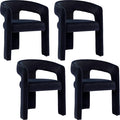 BESTANO Set of 4 Modern Velvet Fabric Upholstered Dining Chairs by BESTANO