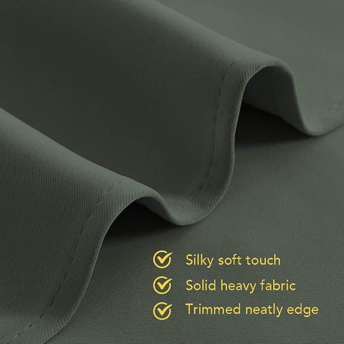 NICETOWN Room Darkening Draperies Window Curtain Panels, Dark Mallard, 2 Panels - Image 5