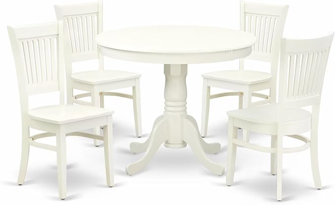 East West Furniture ANVA5-LWH-W 5 Piece Kitchen Table Set by EastWestFurniture