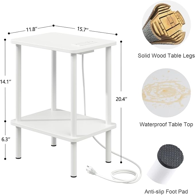 Apicizon 2 Tier End Table Set of 2, Small Side Table - Image 3